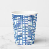 藍青しぼり日本の水彩格子 紙コップ (右)