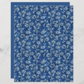 藍青しぼり花柄スクラップブック紙 (正面/裏面)