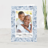 藍青の水彩写真父の日 カード (正面)