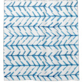 藍青の水彩矢カジュアル子 シャワーカーテン (正面)