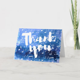 藍青の水彩音楽感謝していお前 サンキューカード