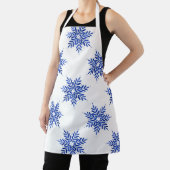 藍青の水色のスノーフレーク模様 エプロン (インサイチュ)
