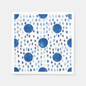 藍青の水色の大小水玉模様 スタンダードカクテルナプキン (正面)