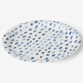 藍青の水色の水玉模様絞り ペーパープレート (アングル)