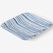 藍青の水色ストライプの日本の絞 ペーパープレート (傾斜あり)