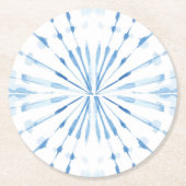 藍青の水色日が差すこと絞り ラウンドペーパーコースター (正面)