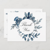 藍青の花サンキューカード ポストカード (正面/裏面)