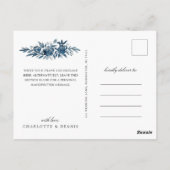 藍青の花サンキューカード ポストカード (裏面)