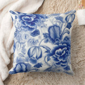 藍青の花 クッション (ブランケット)