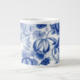 藍青の花 ジャンボコーヒーマグカップ
