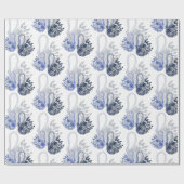 藍青エレガント色の美しい白鳥 ラッピングペーパー (フラット)