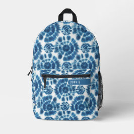 藍青ガーリー白しぼり10クール代 プリントバックパック