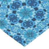 藍青フローラ中国のタイル模様 ショートテーブルランナー (コーナー)