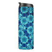 藍青フローラ中国のタイル模様 タンブラー (回転右)