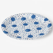藍青水色小水玉模様絞り ペーパープレート (アングル)