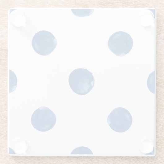 藍青水色水玉模様絞り模様 ガラスコースター (裏面)