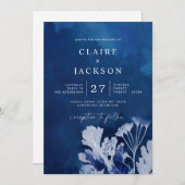 藍青結婚植物薬 招待状 (正面/裏面)