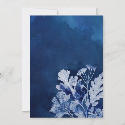 藍青結婚植物薬 招待状 (裏面)