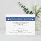 藍青、白モダンの結婚宿泊施設 エンクロージャーカード (スタンド正面)