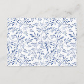 藍青、白モダンの結婚宿泊施設 エンクロージャーカード (裏面)