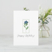 藍青、緑の水色の抽象芸術花 カード (スタンド正面)