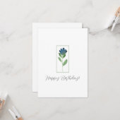 藍青、緑の水色の抽象芸術花 カード (正面/裏面インサイチュ)