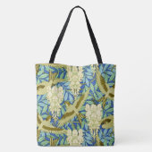 藤および鳥のアールヌーボーの花柄 トートバッグ (裏面)