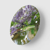 藤が咲く。フランス ラウンド壁時計 (傾斜)