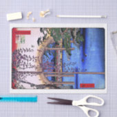 藤とアーチ橋、広重 薄葉紙 (クラフト)