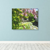 藤とロッキングチェア – Martha's Vineヤード キャンバスプリント (インサイチュ (ウッドフロア))