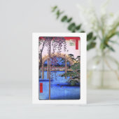 藤と太鼓橋・広重藤・アーチ橋・広重 ポストカード (スタンド正面)