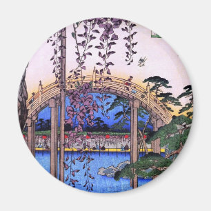 藤と太鼓橋・広重藤・アーチ橋・広重 マグネット