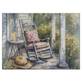 藤と蝶の居心地の良いポーチ カッティングボード (正面)