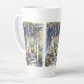 藤と蝶の居心地の良いポーチ カフェラテマグ (左アングル)