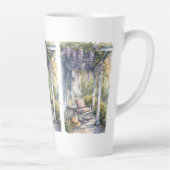 藤と蝶の居心地の良いポーチ カフェラテマグ (右)