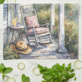 藤と蝶の居心地の良いポーチ キッチンタオル (折り畳み)