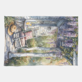 藤と蝶の居心地の良いポーチ キッチンタオル (横)