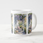 藤と蝶の居心地の良いポーチ ジャンボコーヒーマグカップ (正面右)