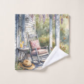 藤と蝶の居心地の良いポーチ バスタオルセット (ウォッシュタオル)