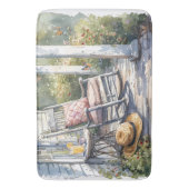 藤と蝶の居心地の良いポーチ バスマット (正面縦)