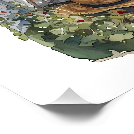 藤と蝶の居心地の良いポーチ ポスター (コーナー)