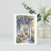 藤と蝶の居心地の良いポーチ ポストカード (スタンド正面)