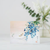 藤と蝶、渡辺聖亭 ポストカード (スタンド正面)