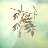 藤に青い目の黄色いコウノトリ ウィンドウサイン (シート3)