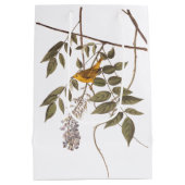 藤に青い目の黄色いコウノトリ ミディアムペーパーバッグ (裏面)