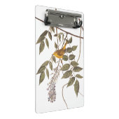 藤に青い目の黄色いコウノトリ ミニクリップボード (アングル)