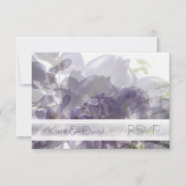 藤のささやきか結婚式またはすべての行事RSVP 出欠カード
