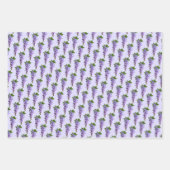 藤のパターン紫の緑の白の背景 ラッピングペーパーシート (正面2)
