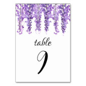 藤のフローラ紫エレガントの花結婚の数 テーブルナンバー (正面)