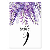 藤のフローラ紫エレガントの花結婚の数 テーブルナンバー (裏面)